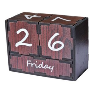 Wooden Block Perpetual Calendar – Elegant & Eco-Friendly