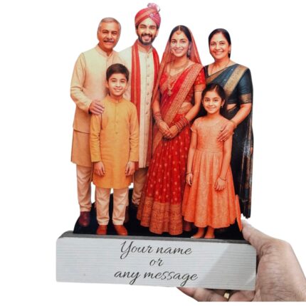 Personalized Wooden Cutout Photo Stand with Name or Message