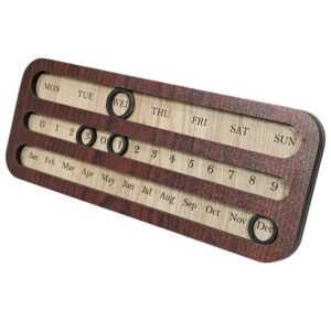 Wooden Perpetual Desk Calendar – Elegant Reusable Table Calendar